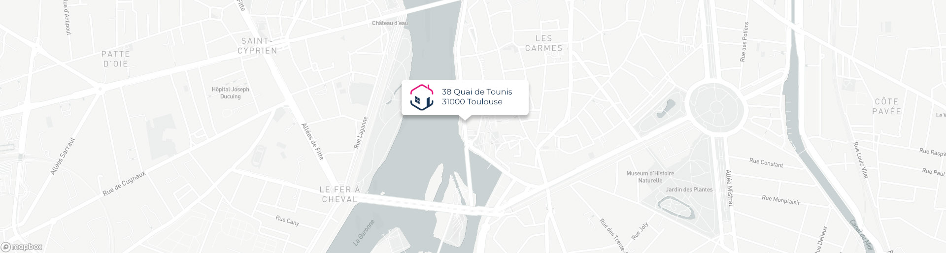 Plan de l'agence de Toulouse IMMO9 située 38, Quai de Tounis 31000 Toulouse tel: 05 61 21 79 49