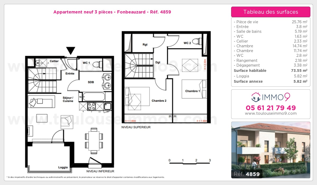 Plan et surfaces, Programme neuf  Référence n° 