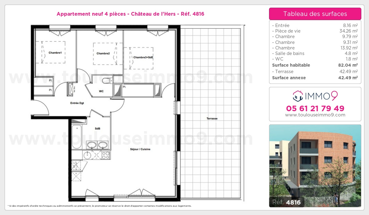 Plan et surfaces, Programme neuf  Référence n° 