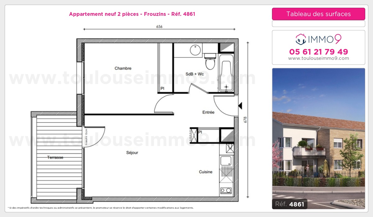 Plan et surfaces, Programme neuf Frouzins Référence n° 4861