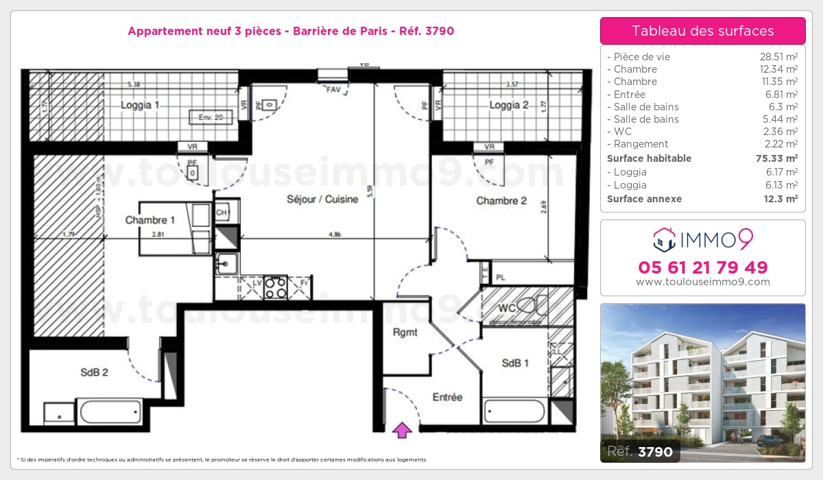 Plan et surfaces, Programme neuf  Référence n° 