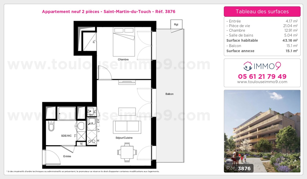 Plan et surfaces, Programme neuf  Référence n° 