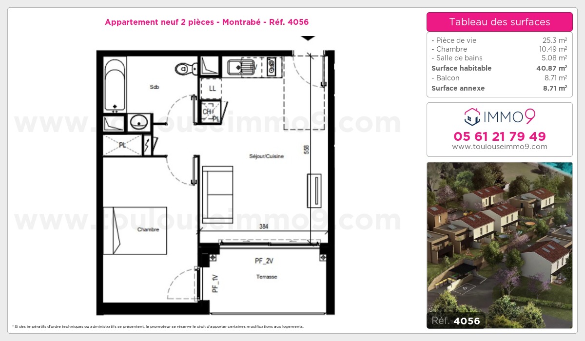 Plan et surfaces, Programme neuf Montrabé Référence n° 4056