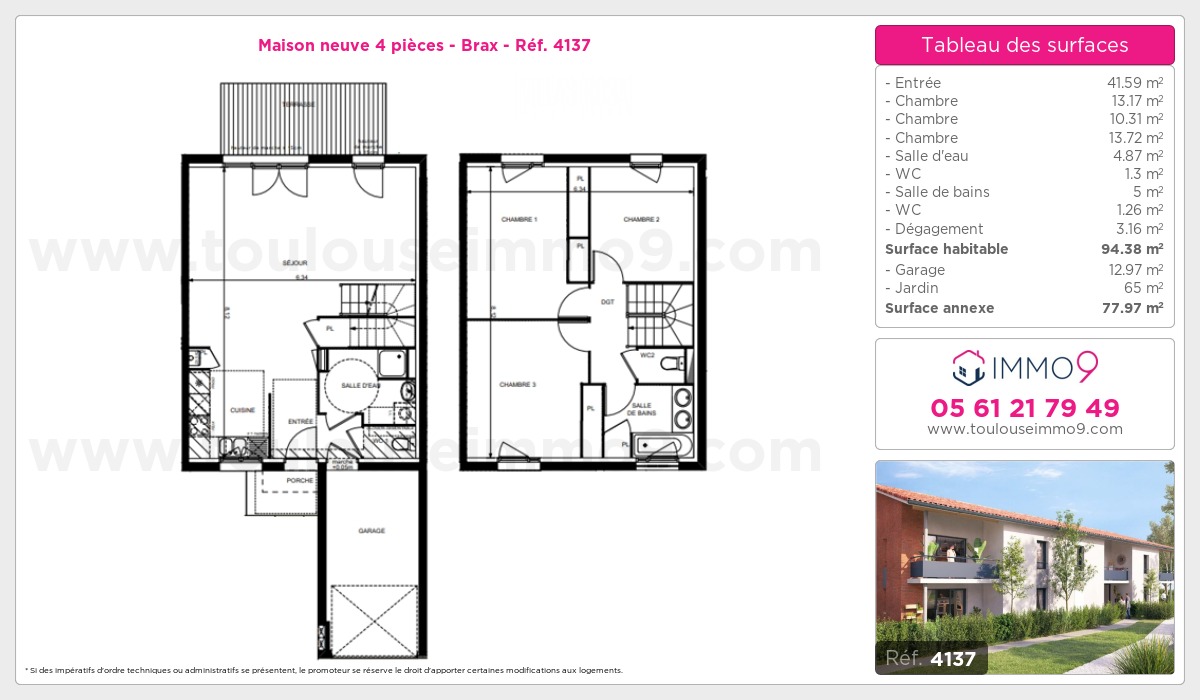 Plan et surfaces, Programme neuf Brax Référence n° 4137