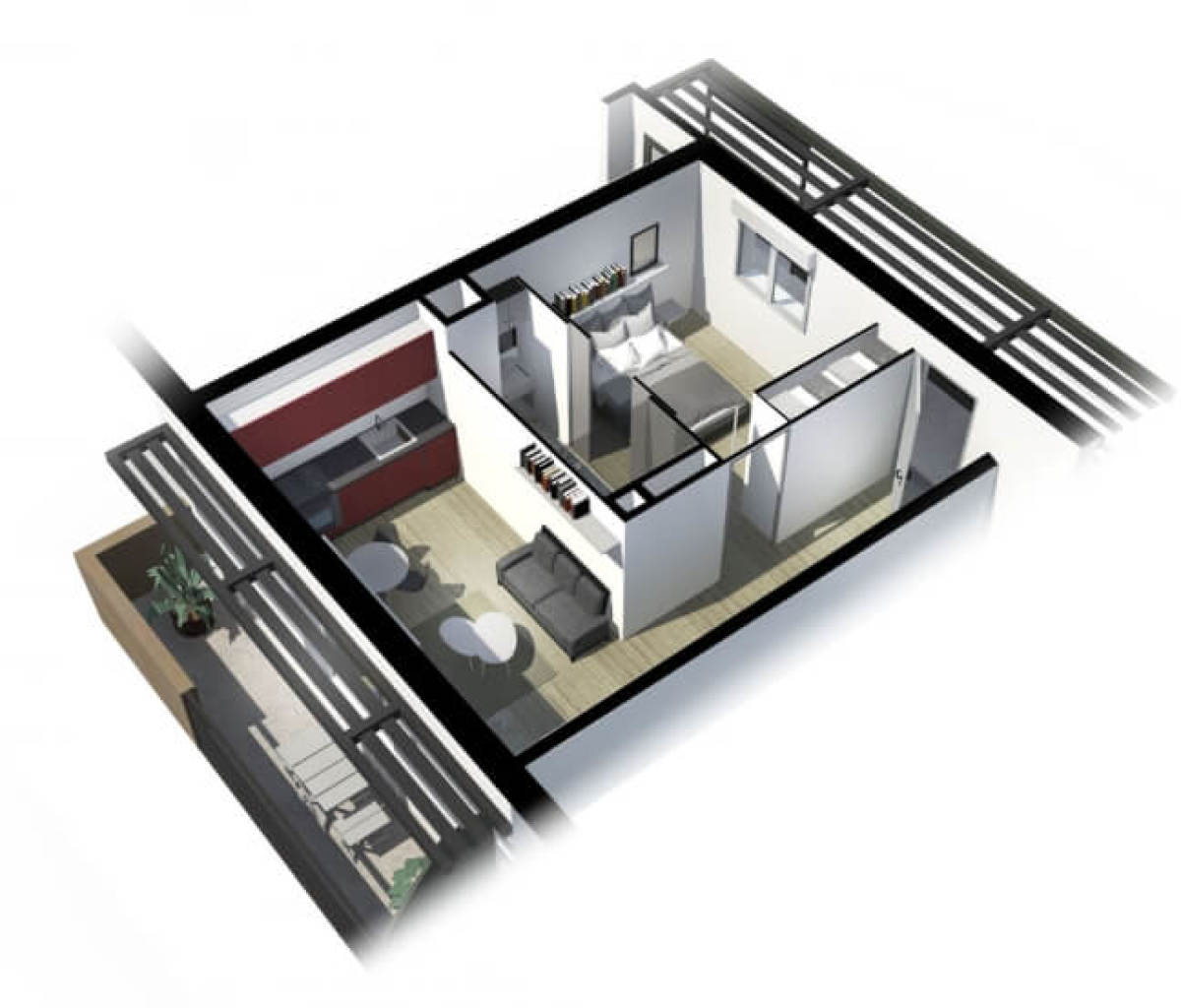 Programme neuf Jardins de Papin : Appartements neufs à Côte Pavée référence 4139, aperçu n°3