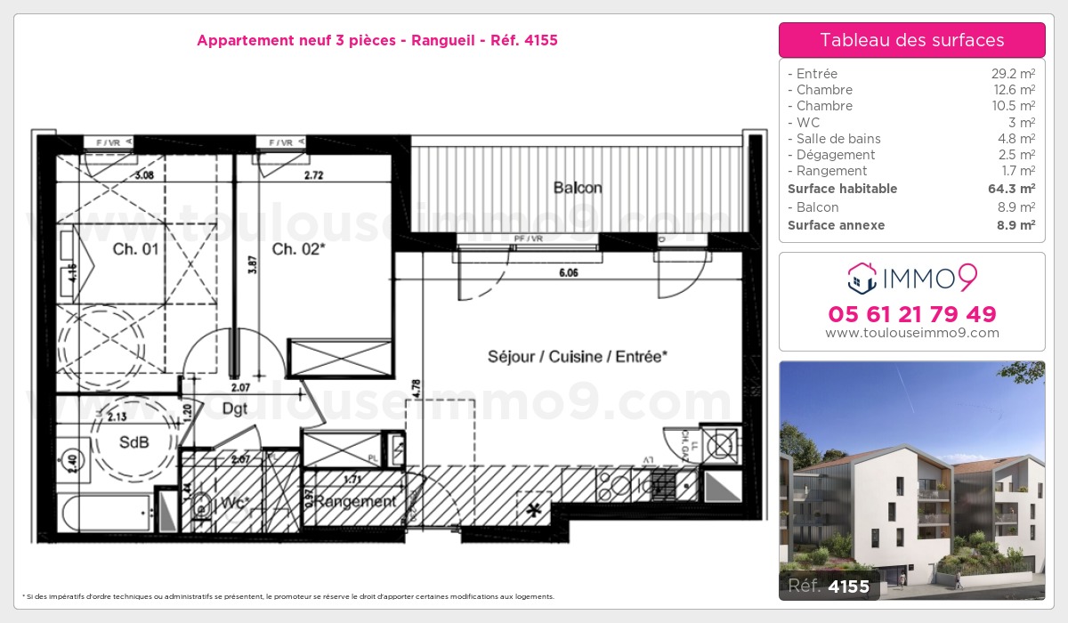 Plan et surfaces, Programme neuf  Référence n° 