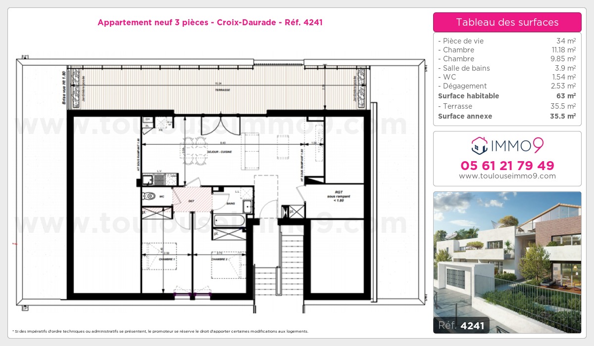 Plan et surfaces, Programme neuf  Référence n° 