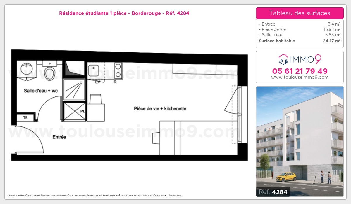 Plan et surfaces, Programme neuf Toulouse : Borderouge Référence n° 4284