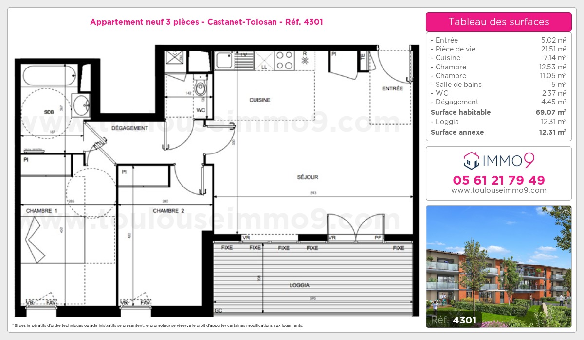 Plan et surfaces, Programme neuf  Référence n° 