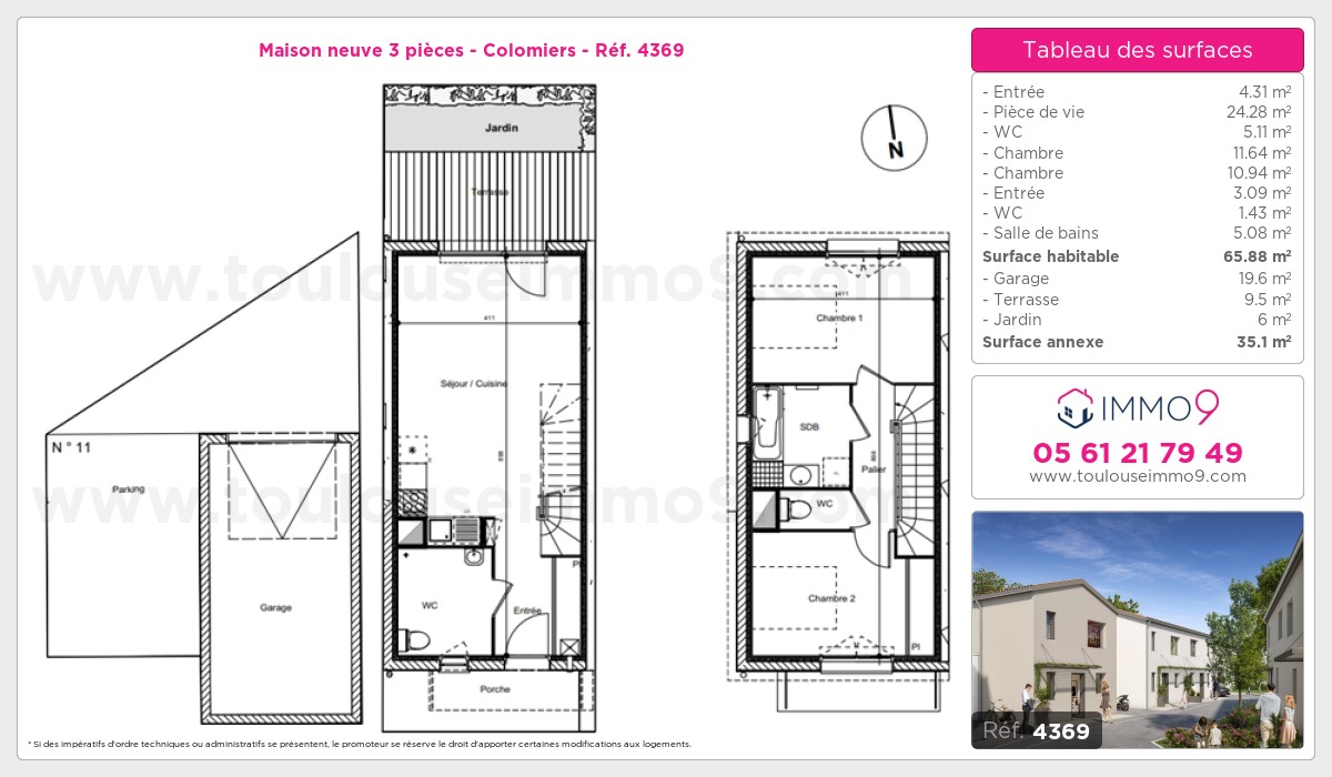 Plan et surfaces, Programme neuf  Référence n° 