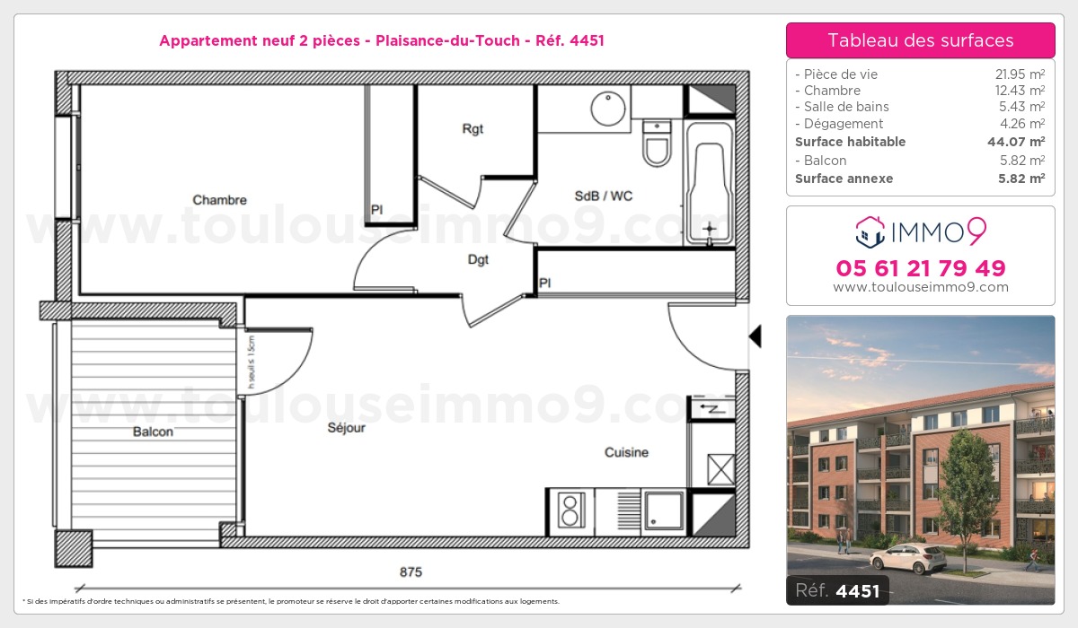 Plan et surfaces, Programme neuf Plaisance-du-Touch Référence n° 4451