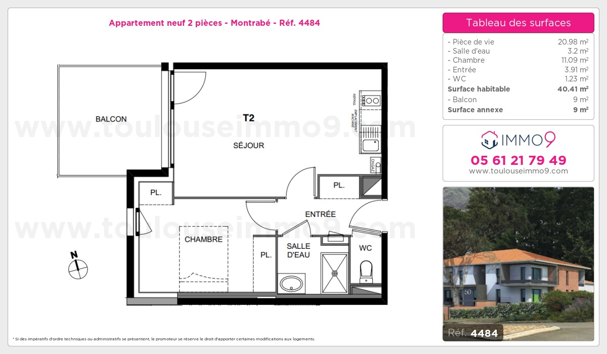 Plan et surfaces, Programme neuf Montrabé Référence n° 4484