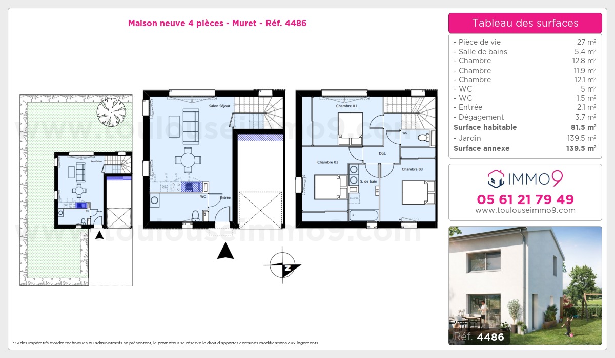 Plan et surfaces, Programme neuf Muret Référence n° 4486