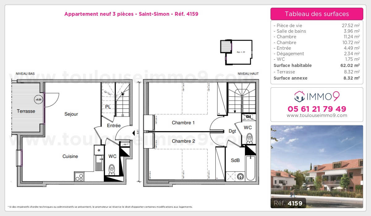 Plan et surfaces, Programme neuf  Référence n° 