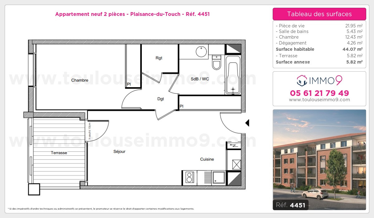 Plan et surfaces, Programme neuf Plaisance-du-Touch Référence n° 4451