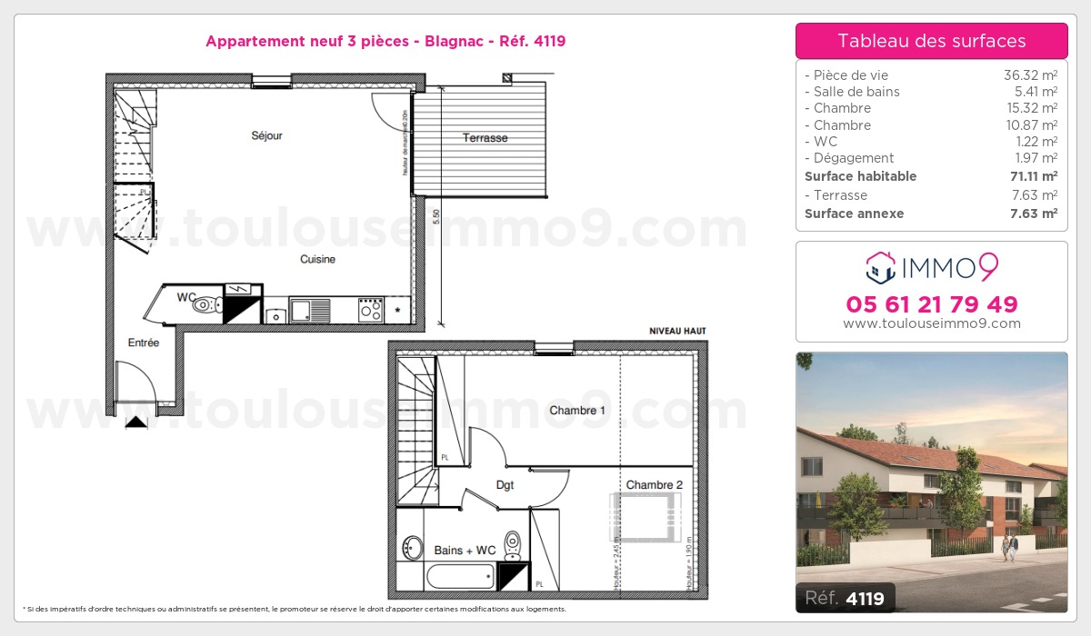 Plan et surfaces, Programme neuf  Référence n° 