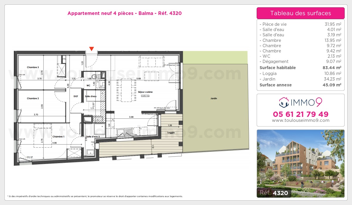 Plan et surfaces, Programme neuf Balma Référence n° 4320
