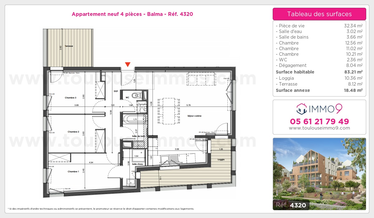 Plan et surfaces, Programme neuf Balma Référence n° 4320