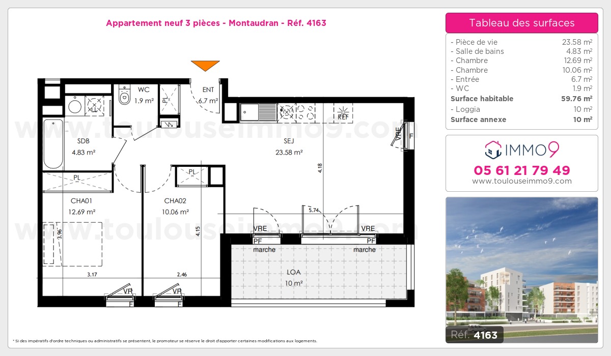 Plan et surfaces, Programme neuf  Référence n° 