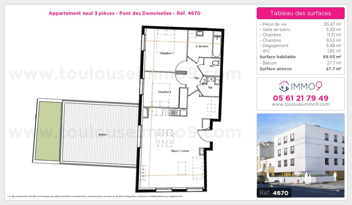 Plan et surfaces, Programme neuf  Référence n° 