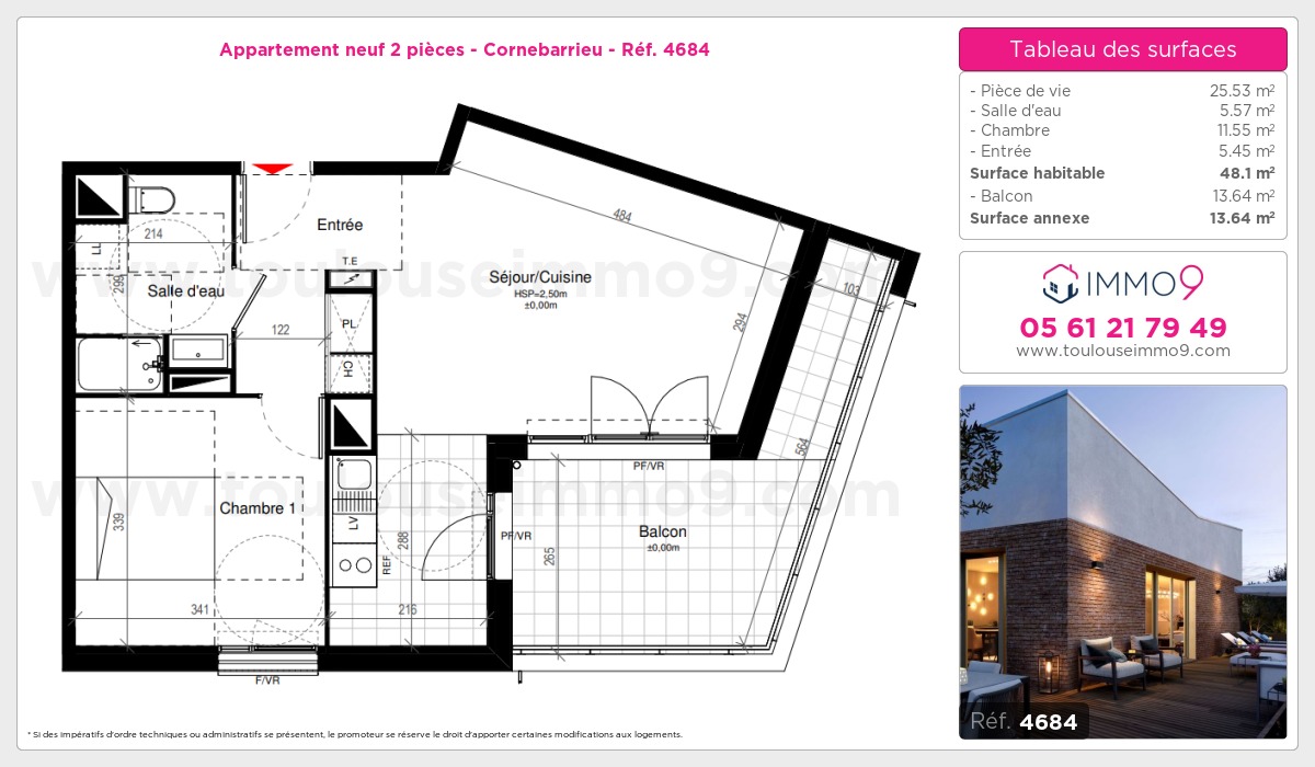 Plan et surfaces, Programme neuf Cornebarrieu Référence n° 4684