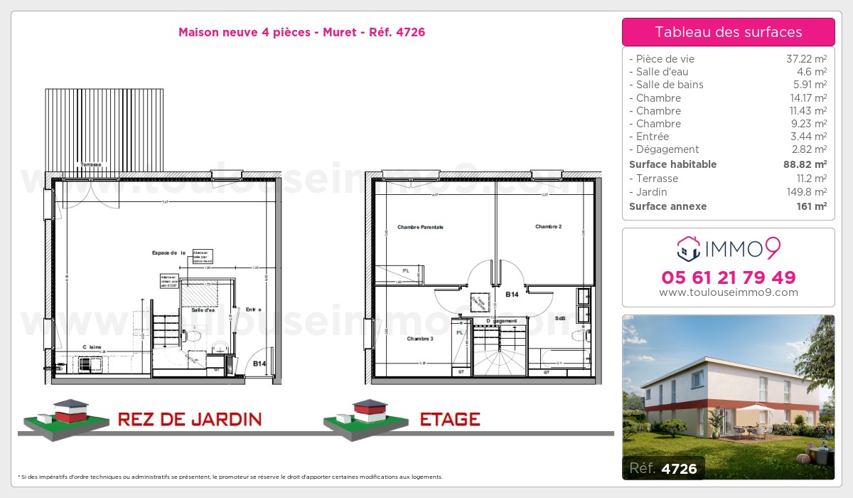 Plan et surfaces, Programme neuf  Référence n° 