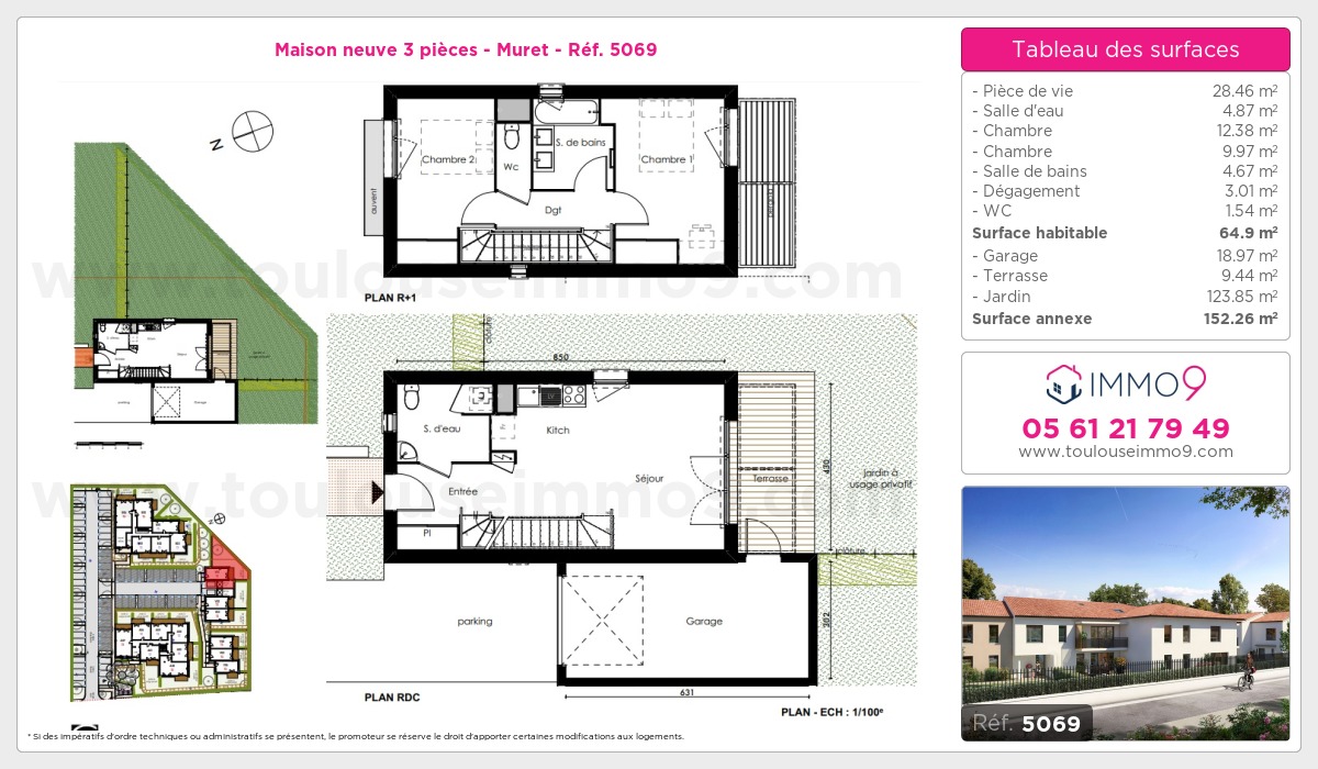 Plan et surfaces, Programme neuf Muret Référence n° 5069