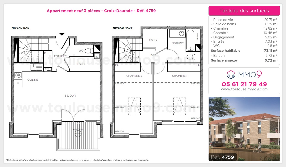 Plan et surfaces, Programme neuf  Référence n° 