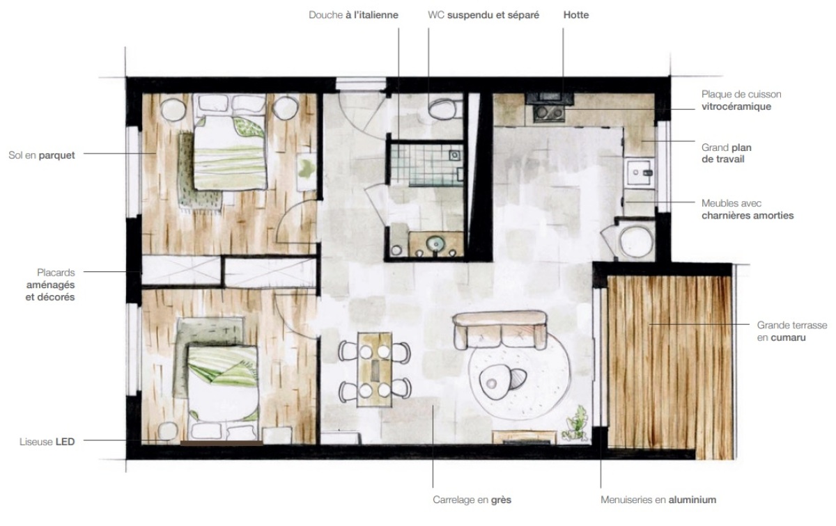 Programme neuf Jardin d'Autrefois : Appartements neufs à Lespinasse référence 5057, aperçu n°1