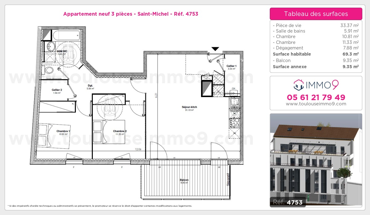 Plan et surfaces, Programme neuf  Référence n° 