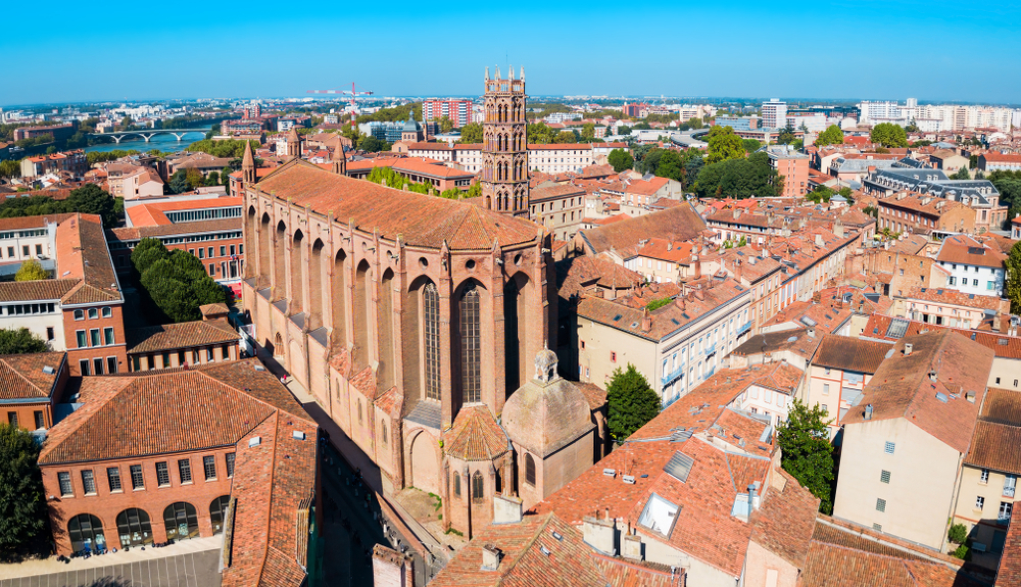 Vue panoramique sur l'Eglise des Jacobins à Toulouse