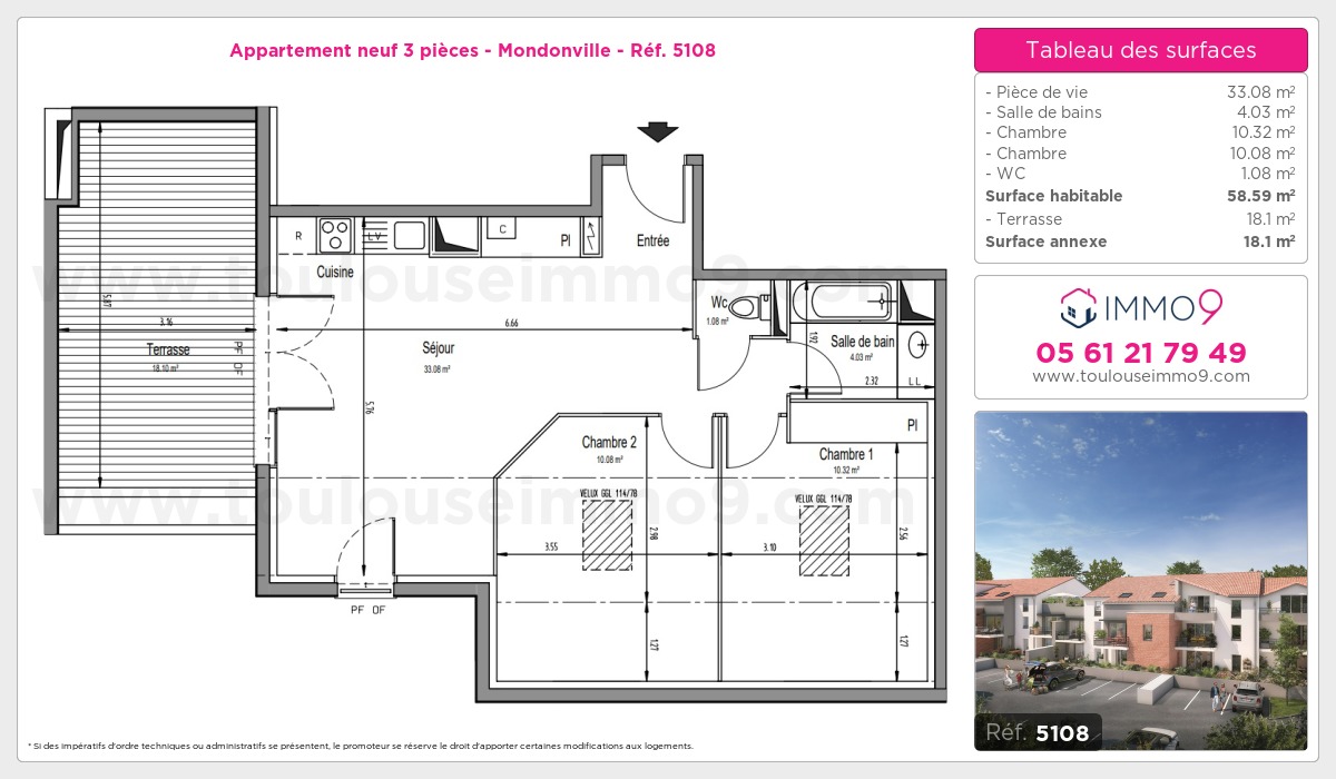 Plan et surfaces, Programme neuf  Référence n° 