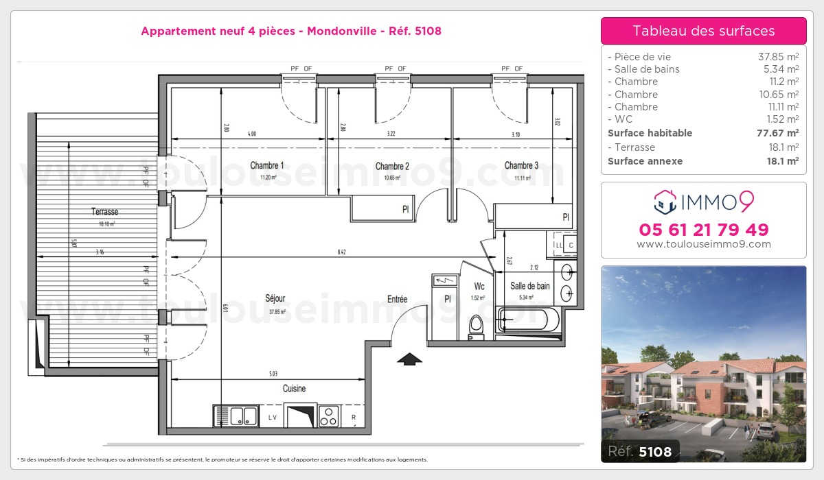 Plan et surfaces, Programme neuf  Référence n° 