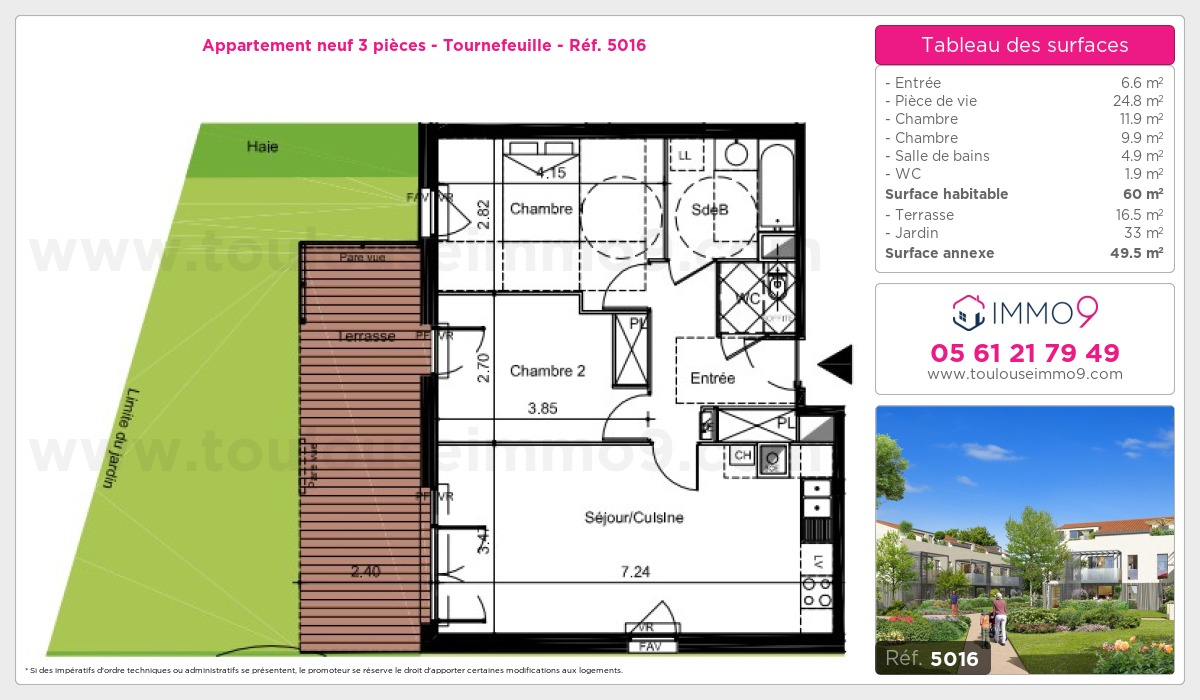 Plan et surfaces, Programme neuf  Référence n° 