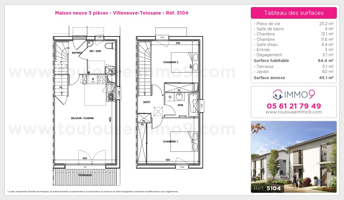 Plan et surfaces, Programme neuf  Référence n° 