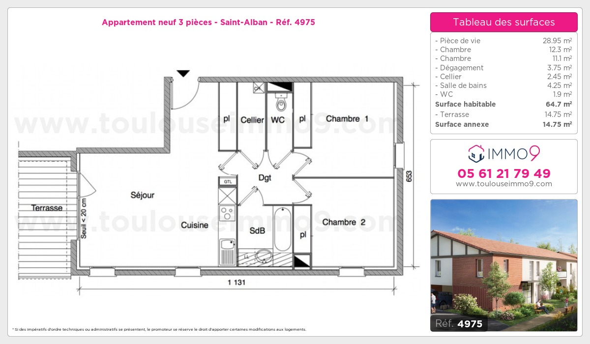 Plan et surfaces, Programme neuf  Référence n° 