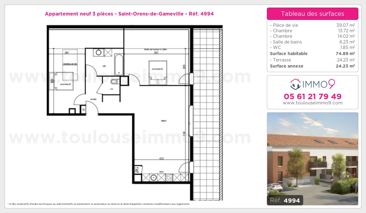 Plan et surfaces, Programme neuf  Référence n° 