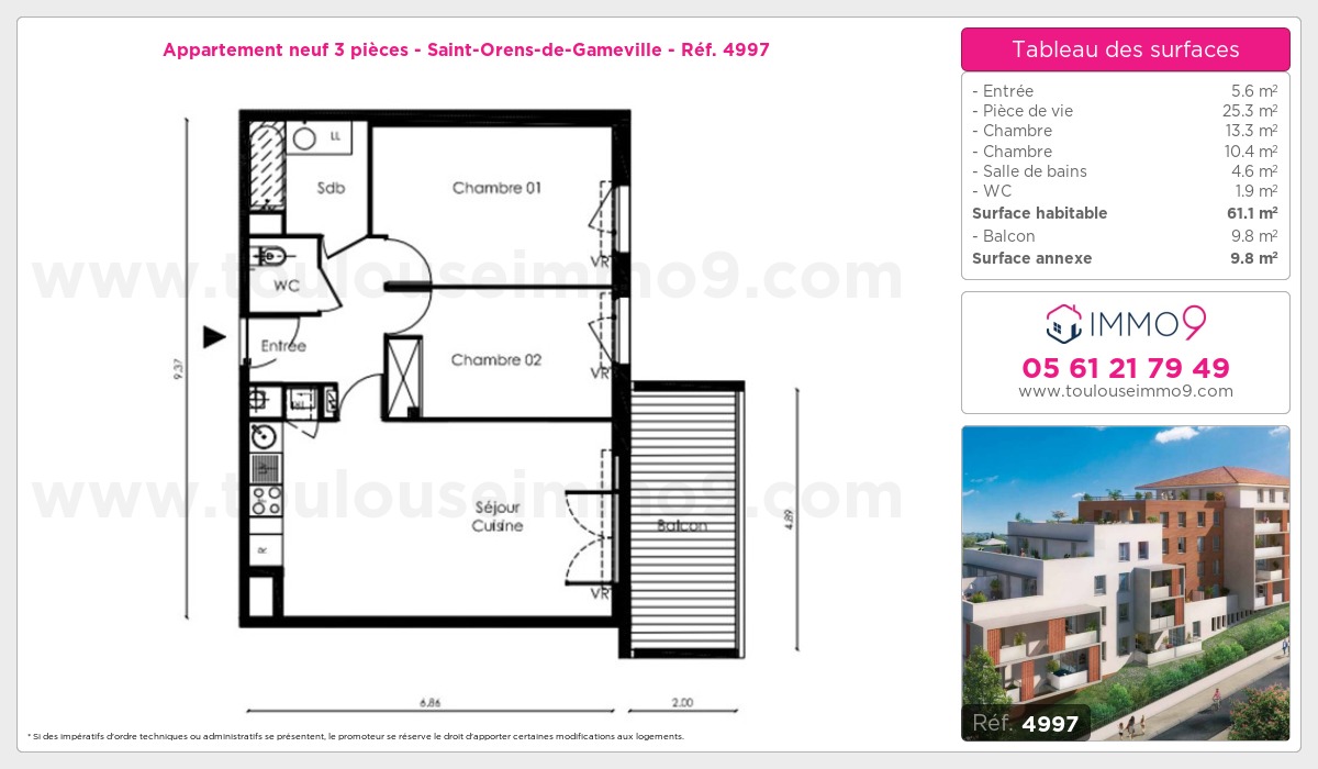 Plan et surfaces, Programme neuf  Référence n° 