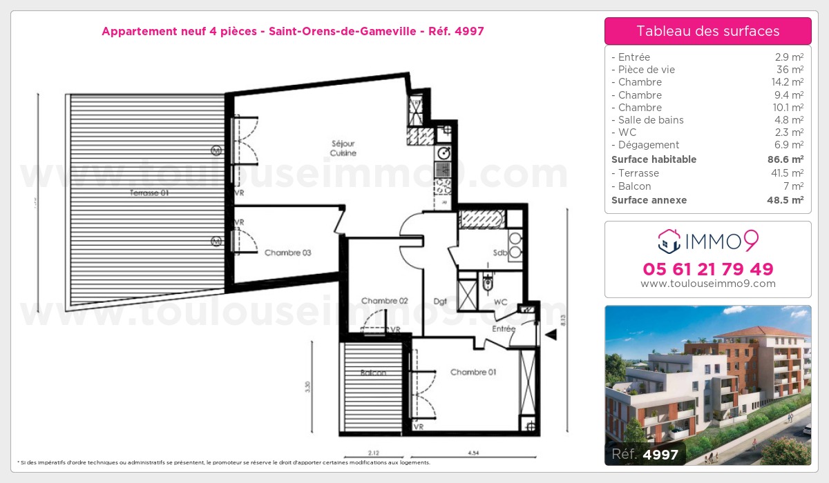 Plan et surfaces, Programme neuf  Référence n° 