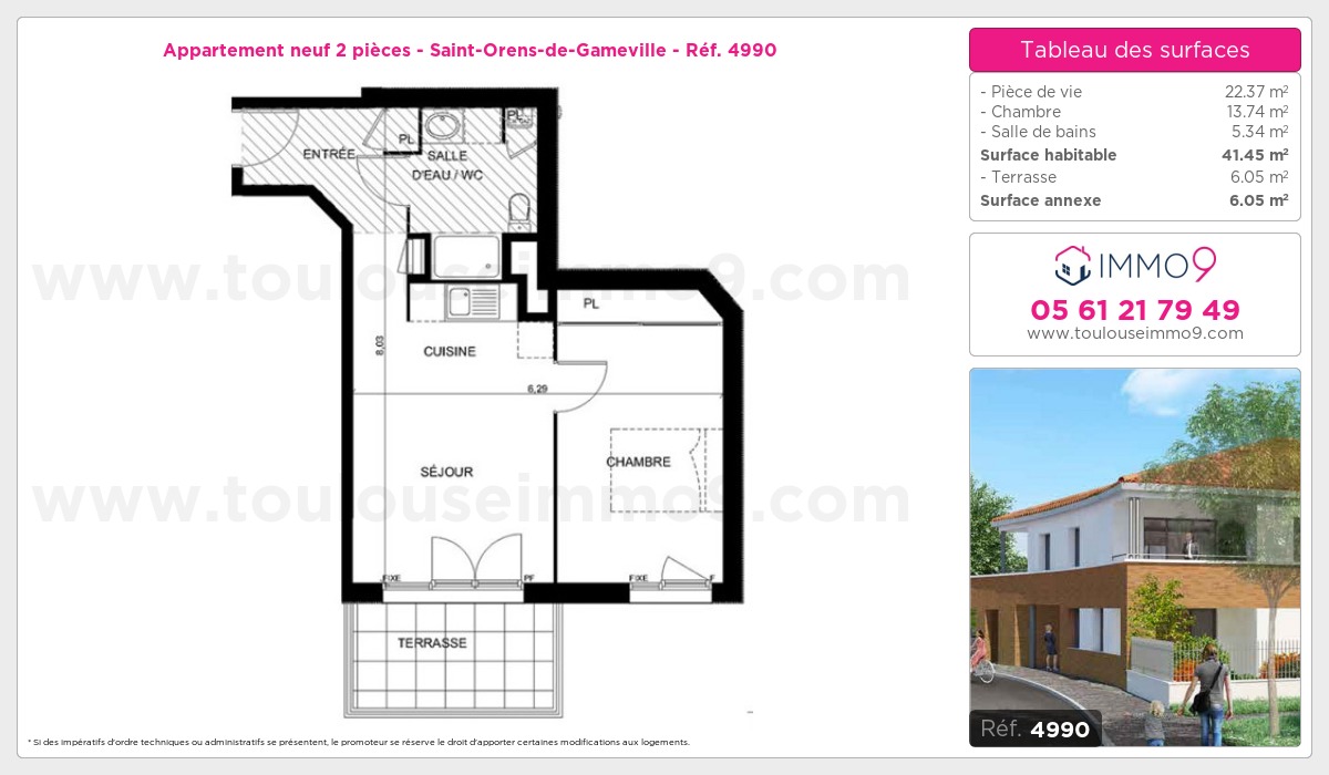 Plan et surfaces, Programme neuf  Référence n° 