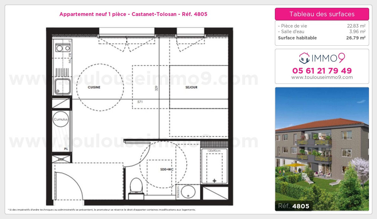Plan et surfaces, Programme neuf Castanet-Tolosan Référence n° 4805