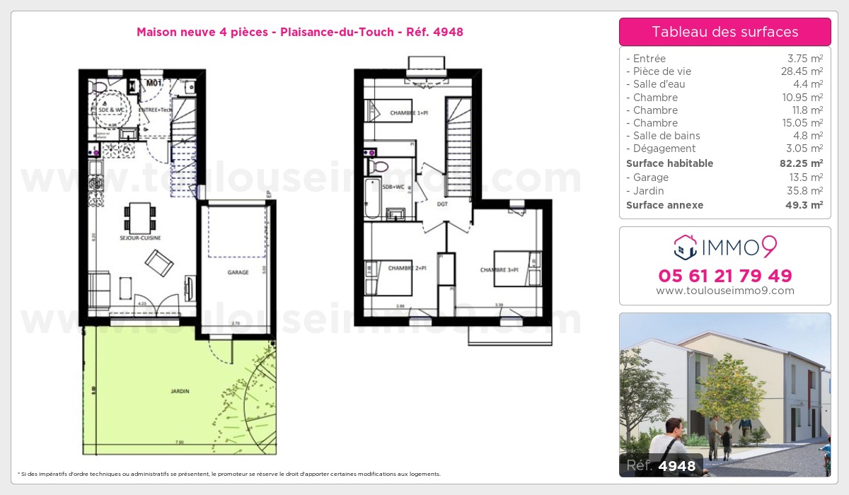 Plan et surfaces, Programme neuf  Référence n° 