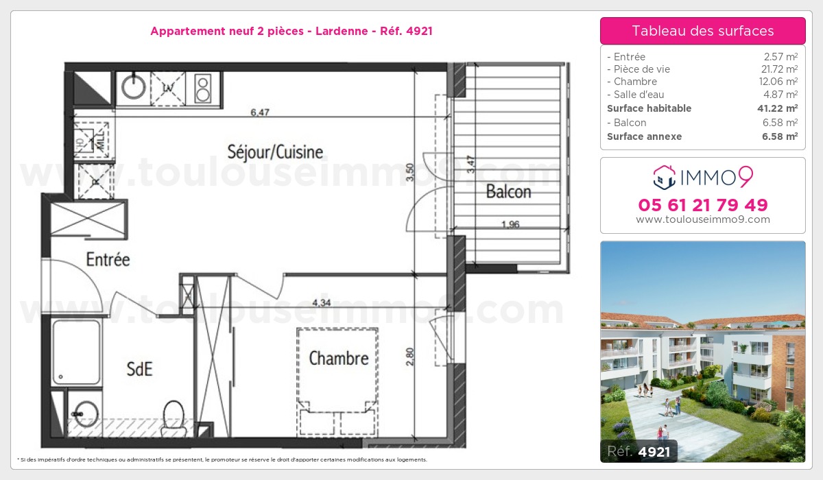 Plan et surfaces, Programme neuf Toulouse : Lardenne Référence n° 4921