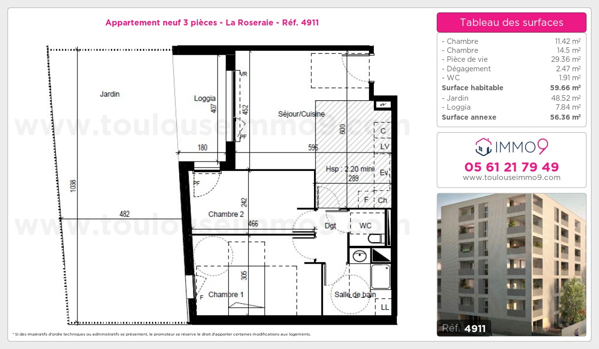 Plan et surfaces, Programme neuf  Référence n° 