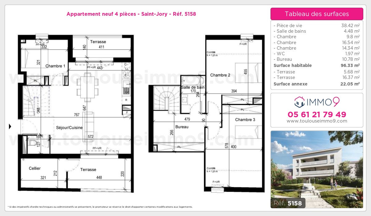 Plan et surfaces, Programme neuf  Référence n° 