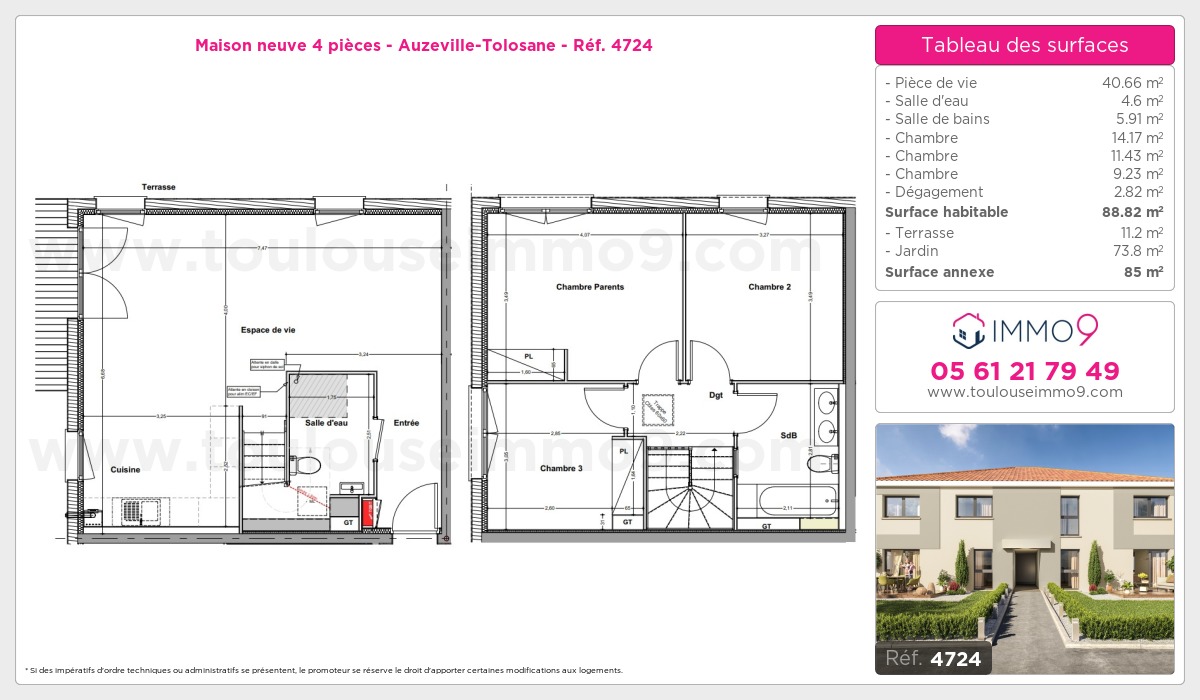 Plan et surfaces, Programme neuf  Référence n° 