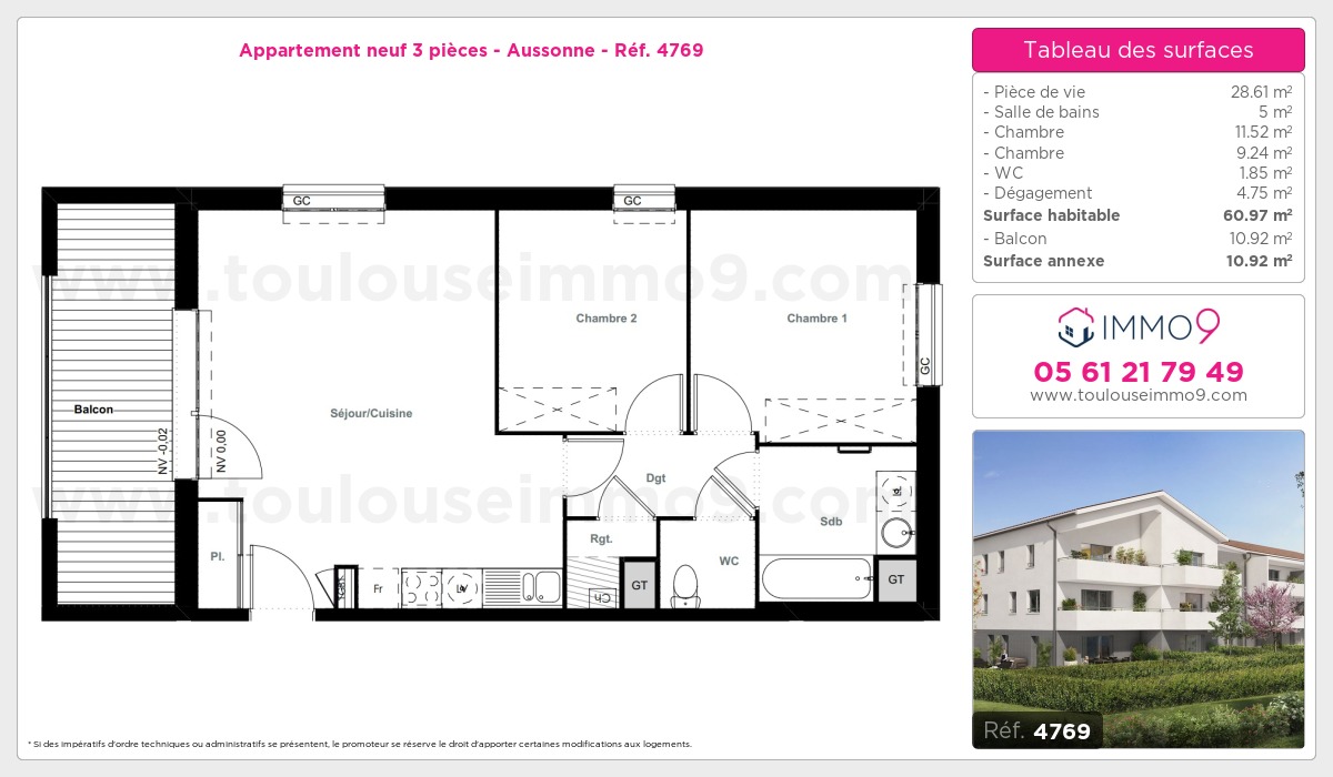 Plan et surfaces, Programme neuf  Référence n° 