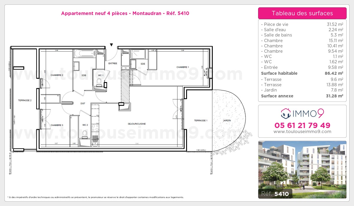 Plan et surfaces, Programme neuf  Référence n° 