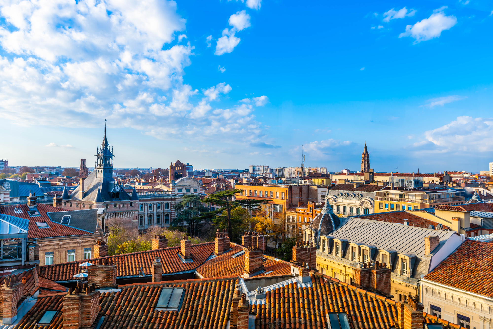 Vue aérienne sur les toits de Toulouse