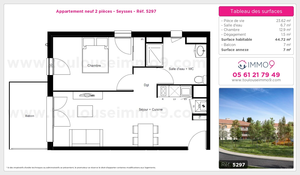 Plan et surfaces, Programme neuf Seysses Référence n° 5297